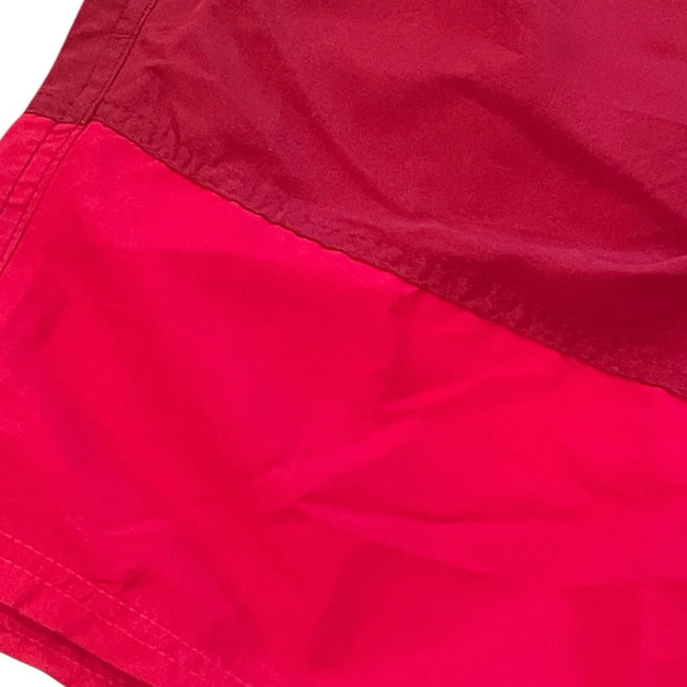 Adam Levine Mens Medium Swim Trunks Shorts Color Block Two Tone Red Pockets NEW